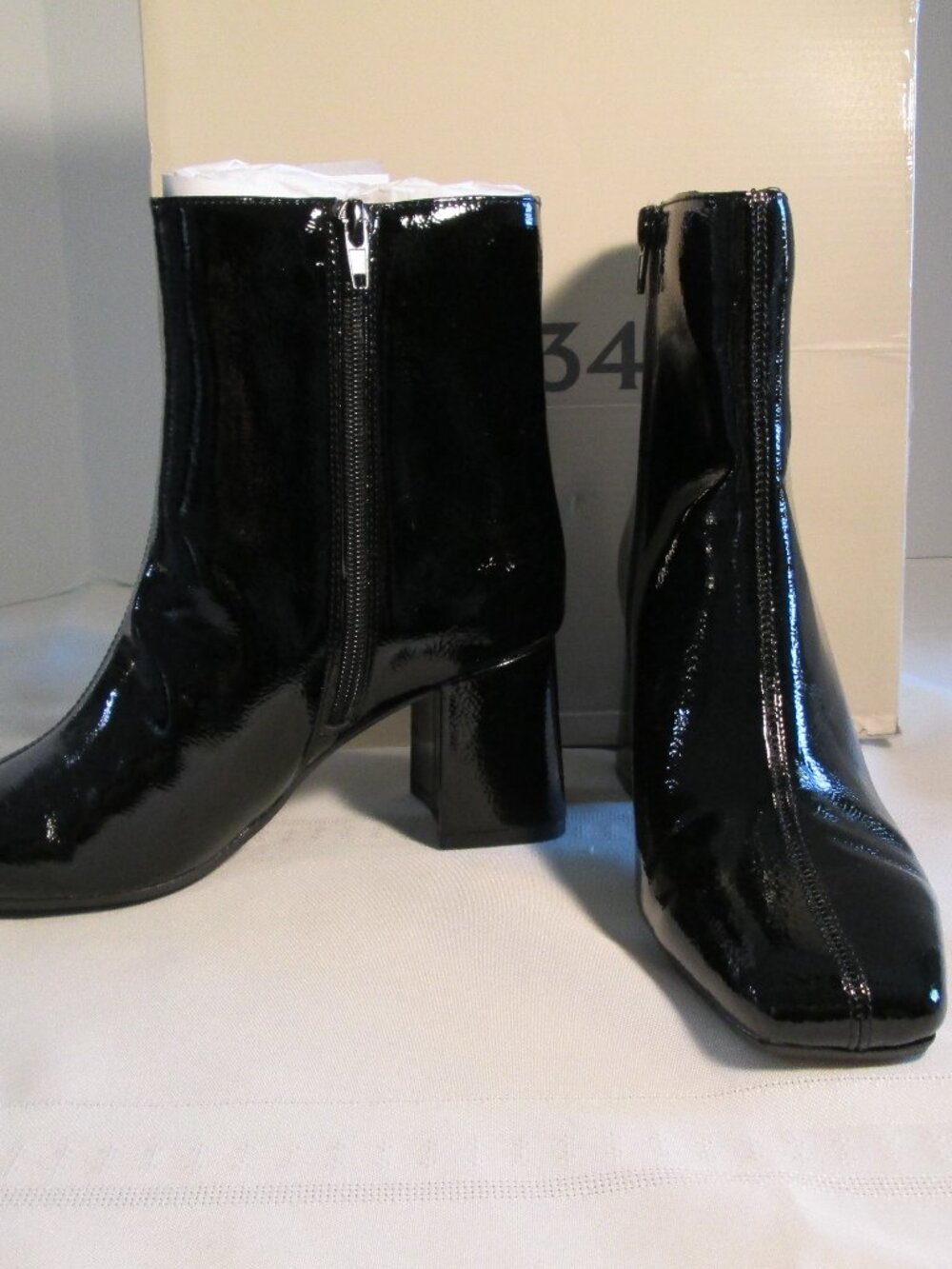 On 34th Margoe Square-Toe Booties NIB Sz 6.5 - Picture 3 of 12